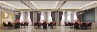 新中式餐厅包厢3D模型下载